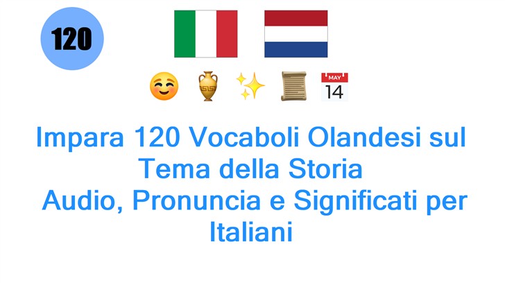 Impara 120 Vocaboli Olandesi sul Tema della Storia: Audio, Pronuncia e Significati per Italiani